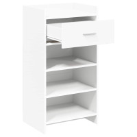 Produktbild för Skoskåp med låda Vit 48 x 36 x 92 cm Konstruerat trä