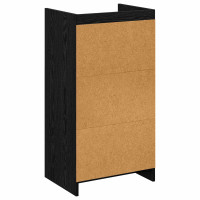Produktbild för Skoskåp med låda Svart ek 48 x 36 x 92 cm Konstruerat trä