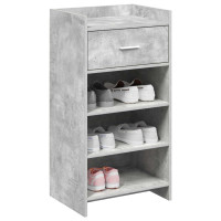 Produktbild för Skoskåp med låda Betonggrå 48 x 36 x 92 cm Konstruerat trä