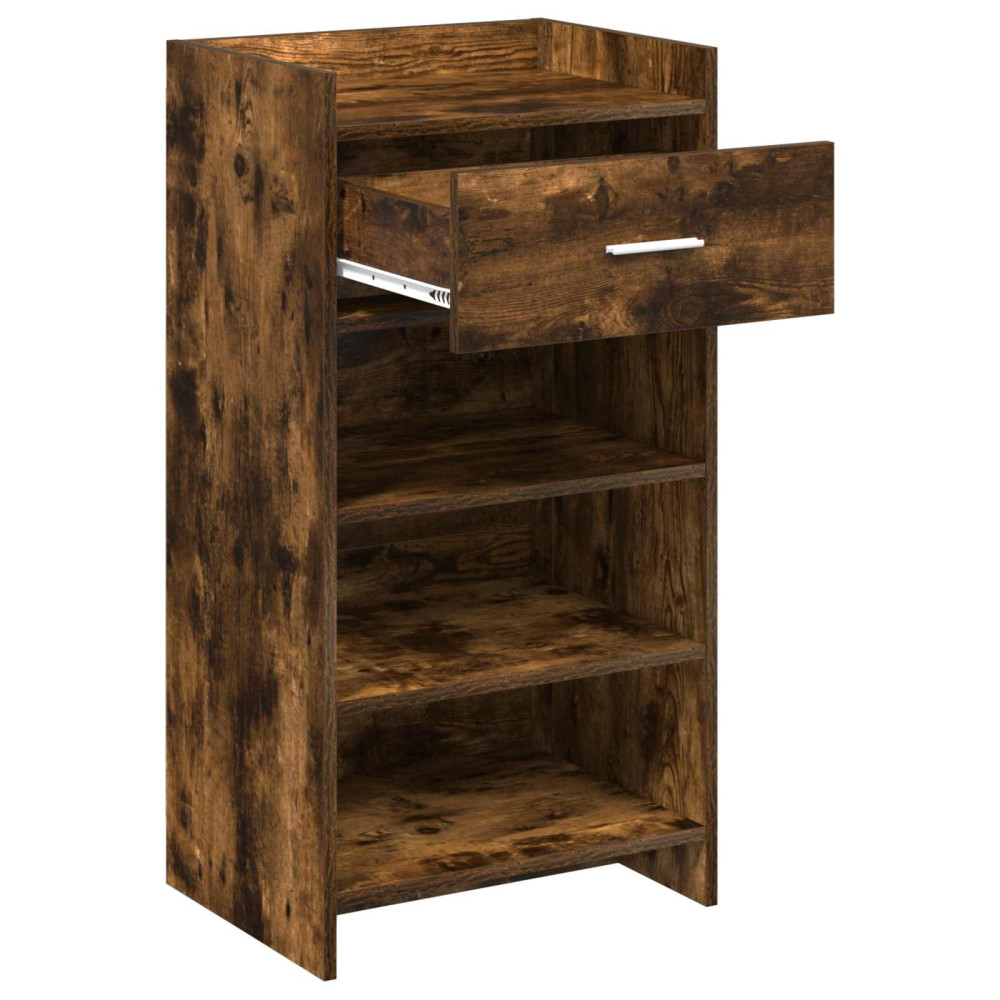 Produktbild för Skoskåp med låda Rökt ek 48 x 36 x 92 cm Konstruerat trä