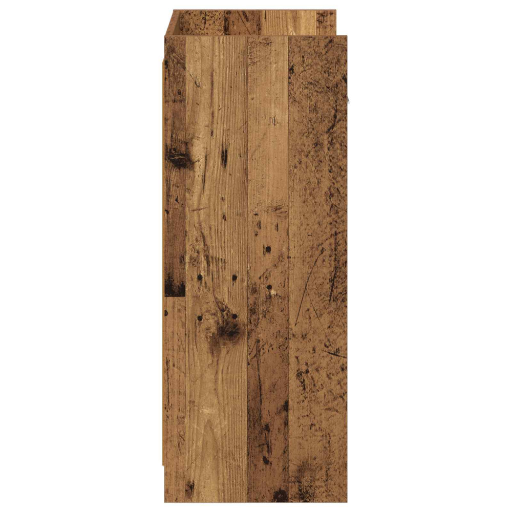 Produktbild för Skoskåp med låda Gammalt trä 48 x 36 x 92 cm Konstruerat trä