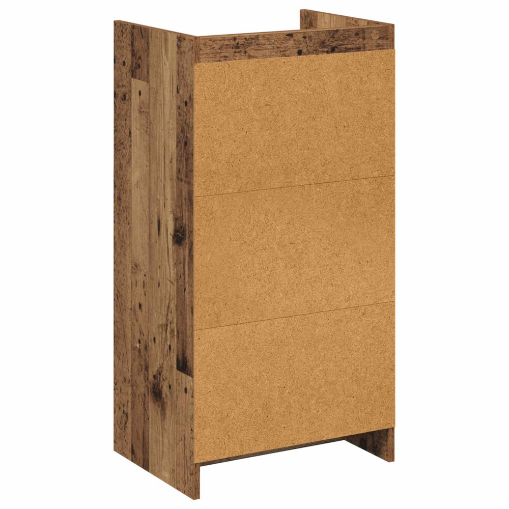 Produktbild för Skoskåp med låda Gammalt trä 48 x 36 x 92 cm Konstruerat trä