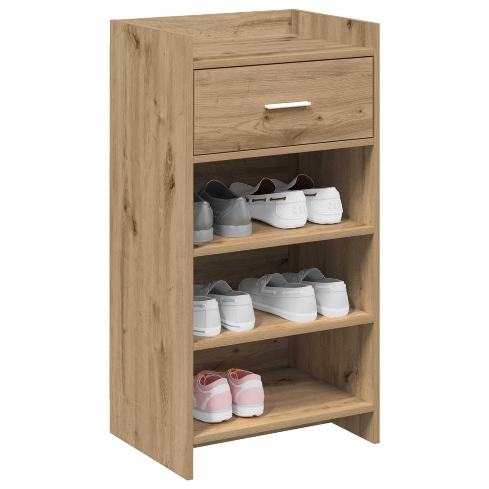 Produktbild för Skoskåp med låda Artisan-ek 48 x 36 x 92 cm Konstruerat trä
