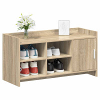 Produktbild för Skoskåp med dörr Sonoma-ek 100 x 39,5 x 51 cm Konstruerat trä