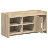 Produktbild för Skoskåp med dörr Sonoma-ek 100 x 39,5 x 51 cm Konstruerat trä