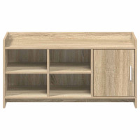 Produktbild för Skoskåp med dörr Sonoma-ek 100 x 39,5 x 51 cm Konstruerat trä