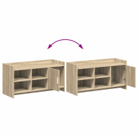 Produktbild för Skoskåp med dörr Sonoma-ek 100 x 39,5 x 51 cm Konstruerat trä