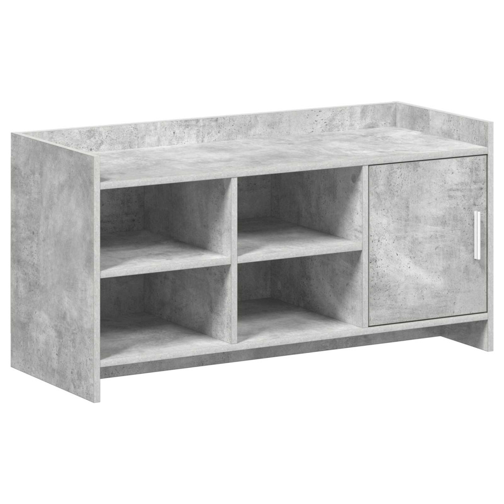 Produktbild för Skoskåp med dörr Betonggrå 100 x 39,5 x 51 cm Konstruerat trä