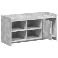 Produktbild för Skoskåp med dörr Betonggrå 100 x 39,5 x 51 cm Konstruerat trä