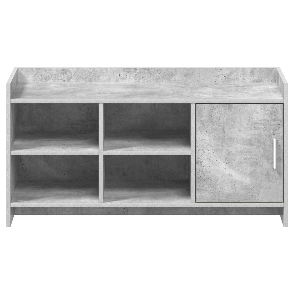 Produktbild för Skoskåp med dörr Betonggrå 100 x 39,5 x 51 cm Konstruerat trä