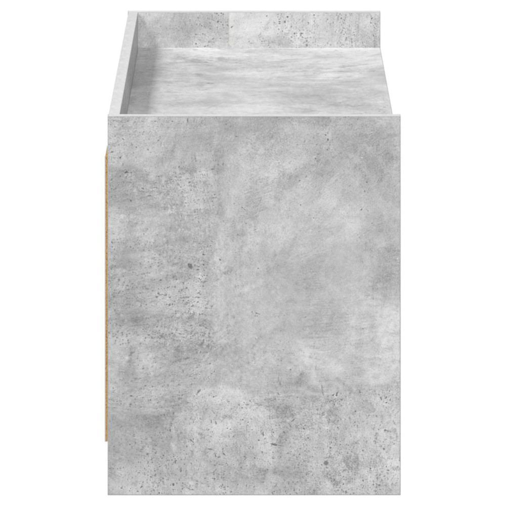 Produktbild för Skoskåp med dörr Betonggrå 100 x 39,5 x 51 cm Konstruerat trä