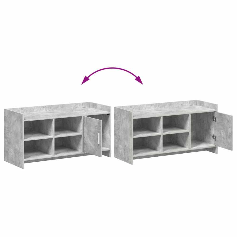Produktbild för Skoskåp med dörr Betonggrå 100 x 39,5 x 51 cm Konstruerat trä