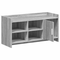 Produktbild för Skoskåp med dörr Grå Sonoma 100 x 39,5 x 51 cm Konstruerat trä
