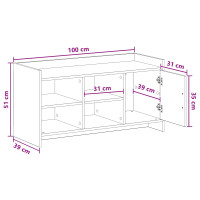 Produktbild för Skoskåp med dörr Grå Sonoma 100 x 39,5 x 51 cm Konstruerat trä