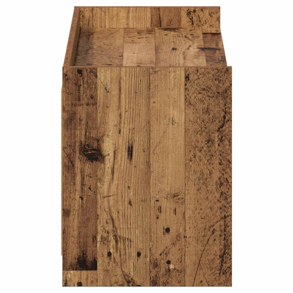 Produktbild för Skoskåp med dörr Gammalt trä 100 x 39,5 x 51 cm Konstruerat trä