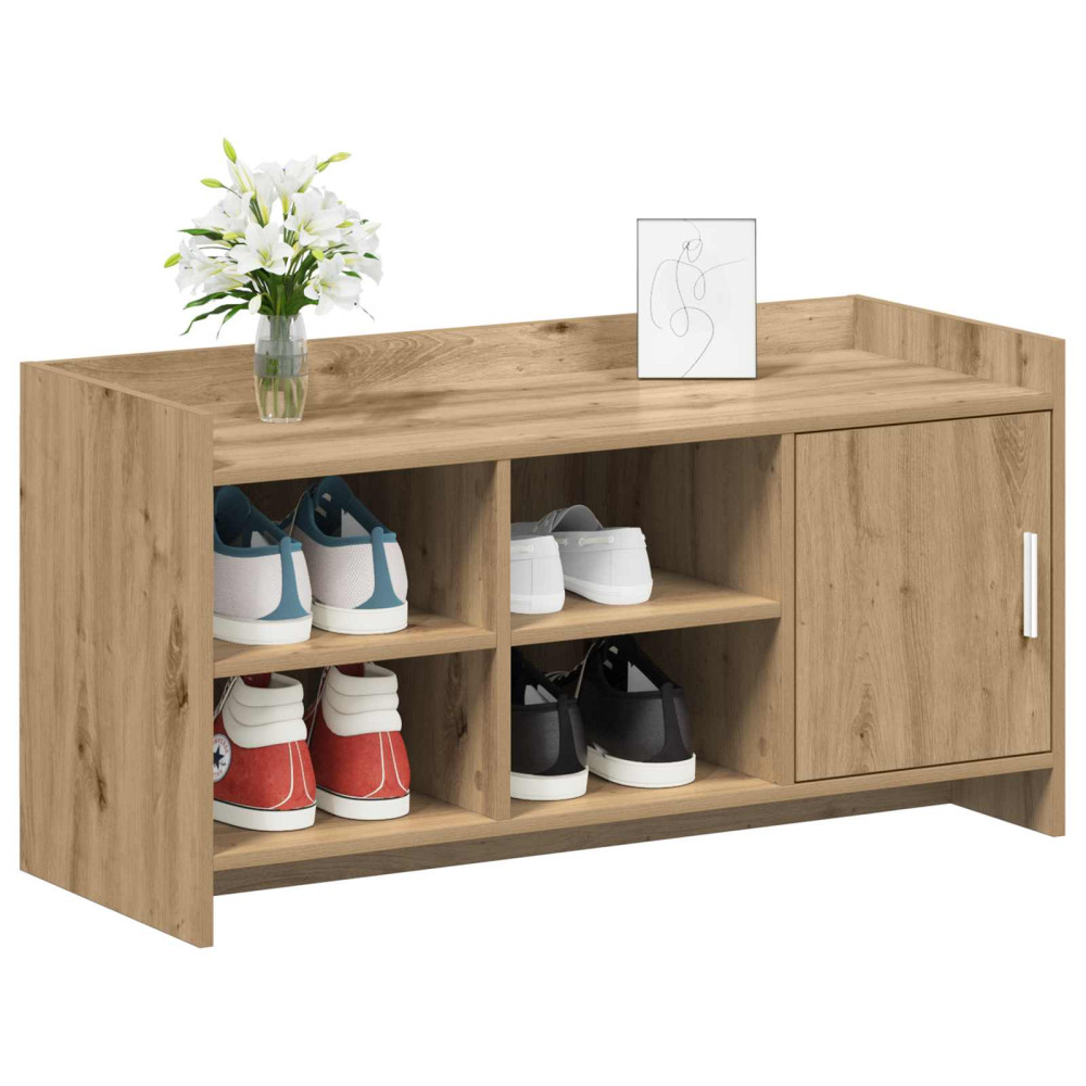 Produktbild för Skoskåp med dörr Artisan-ek 100 x 39,5 x 51 cm Konstruerat trä