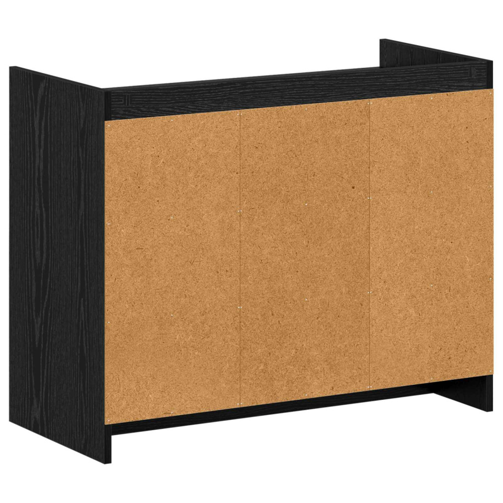 Produktbild för Skoskåp med lagring Svart ek 85 x 39,5 x 70 cm Konstruerat trä
