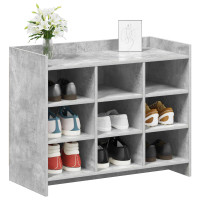 Produktbild för Skoskåp med lagring Betonggrå 85 x 39,5 x 70 cm Konstruerat trä