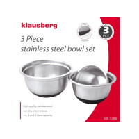 Produktbild för Klausberg SET med 3 metallskålar med silikonunderlägg [KB-73...