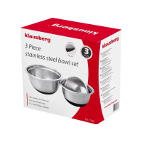 Produktbild för Klausberg SET med 3 metallskålar med silikonunderlägg [KB-73...
