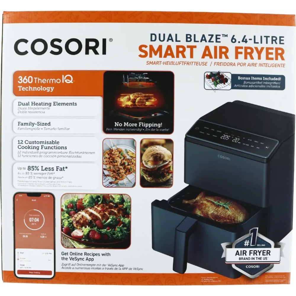 Produktbild för Cosori Dual Blaze Smart Air Fryer Mörkgrå