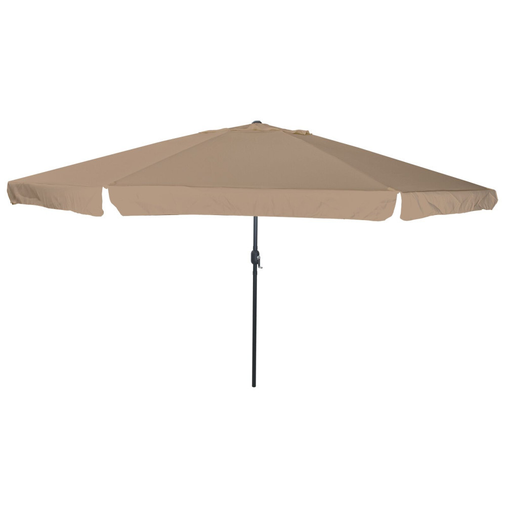 Produktbild för Trädgårdsparasol Taupe 394 x 394 x 248 cm Polyester och Stål