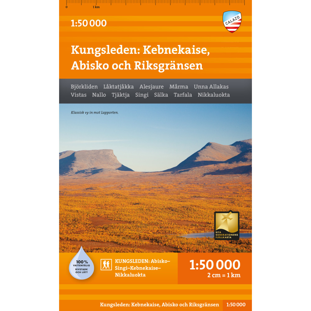 Produktbild för Kungsleden: Kebnekaise, Abisko och Riksgränsen 1:50.000