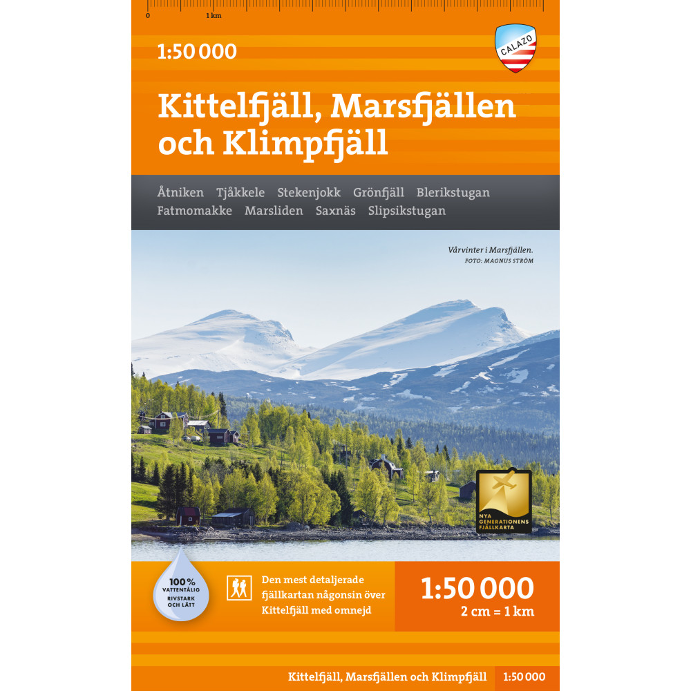 Produktbild för Kittelfjäll, Marsfjällen och Klimpfjäll 1:50 000