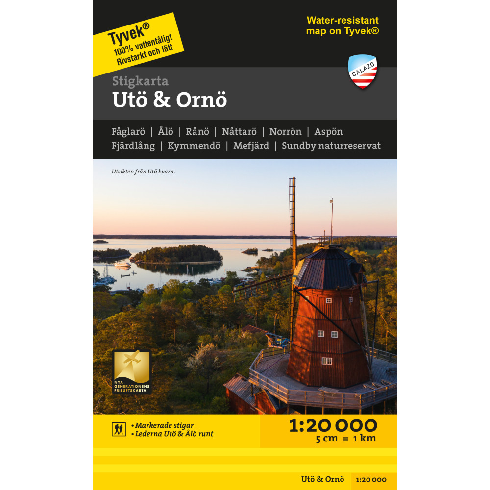Produktbild för Stigkarta Utö & Ornö 1:25.000
