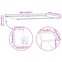 Produktbild för Markisram med LED -remsljus Vit 600 × 350 cm Aluminium