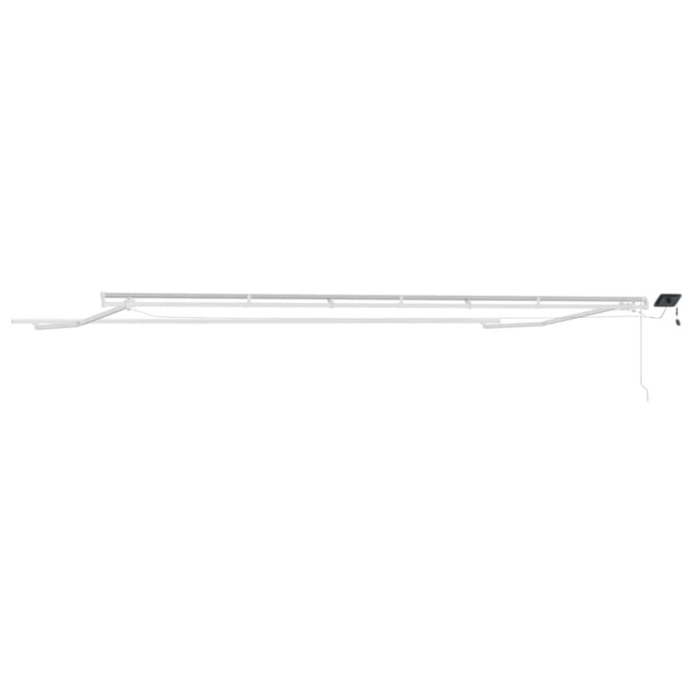 Produktbild för Markisram med LED -remsljus Vit 600 × 350 cm Aluminium