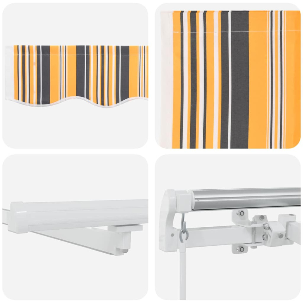 Produktbild för Utdragbar markis Flerfärgsdesign 600 × 350 cm Duk och Aluminium
