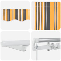 Produktbild för Utdragbar markis Flerfärgsdesign 600 × 350 cm Duk och Aluminium