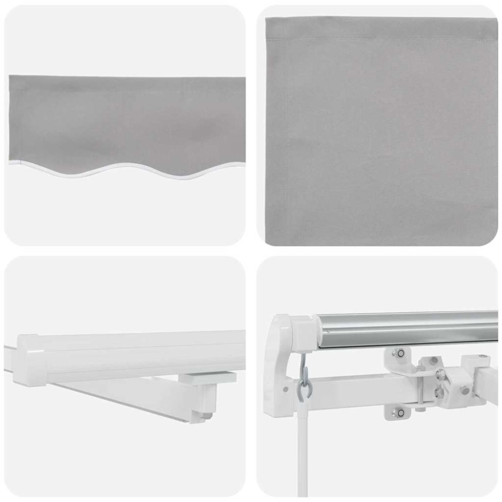 Produktbild för Utdragbar markis Ljusgrå 600 × 350 cm Duk och Aluminium