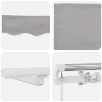 Produktbild för Utdragbar markis Ljusgrå 600 × 350 cm Duk och Aluminium