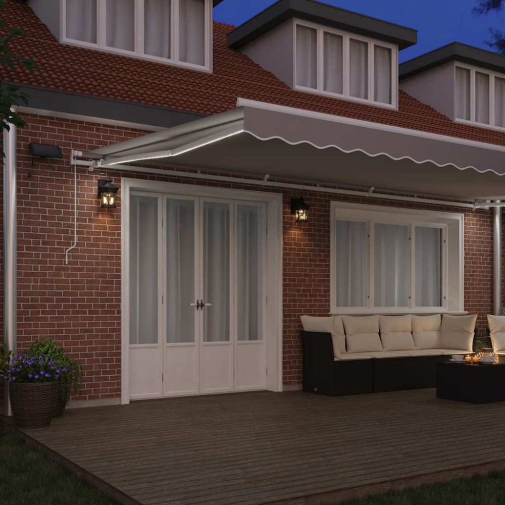 Produktbild för Utdragbar markis Ljusgrå 600 × 350 cm Duk och Aluminium
