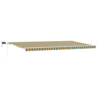 Produktbild för Utdragbar markis Grön och gul 600 × 350 cm Duk och Aluminium