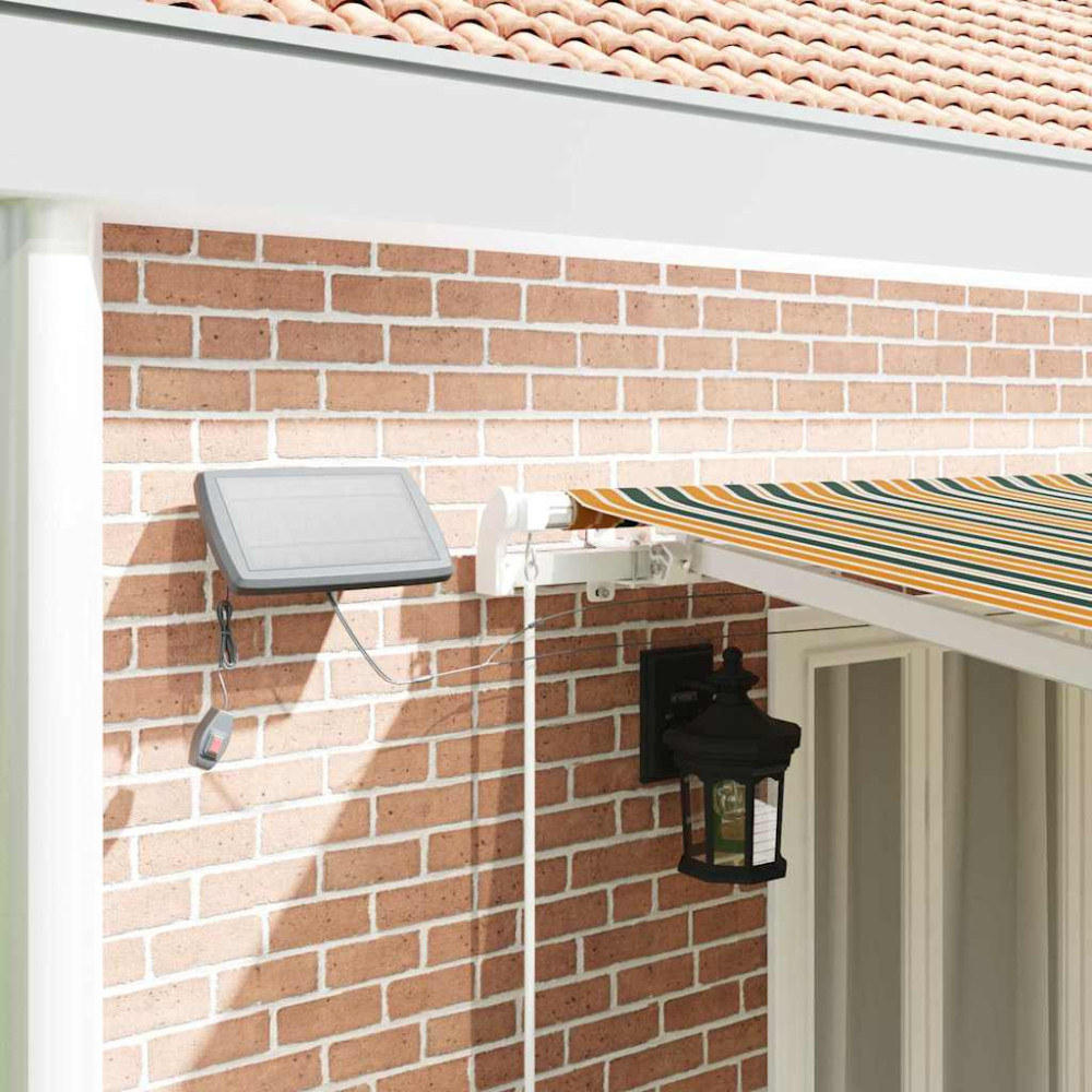 Produktbild för Utdragbar markis Grön och gul 600 × 350 cm Duk och Aluminium