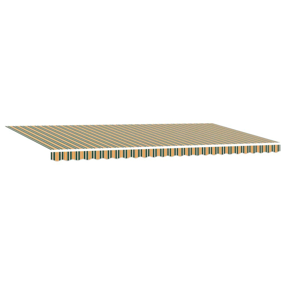 Produktbild för Utdragbar markis Grön och gul 600 × 350 cm Duk och Aluminium
