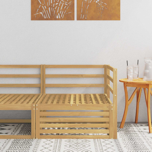 vidaXL Utehörnsoffa Massivt Akaciaträ Vit 83 x 83 x 73 cm