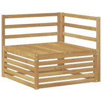 Produktbild för Utehörnsoffa Massivt Akaciaträ Vit 83 x 83 x 73 cm
