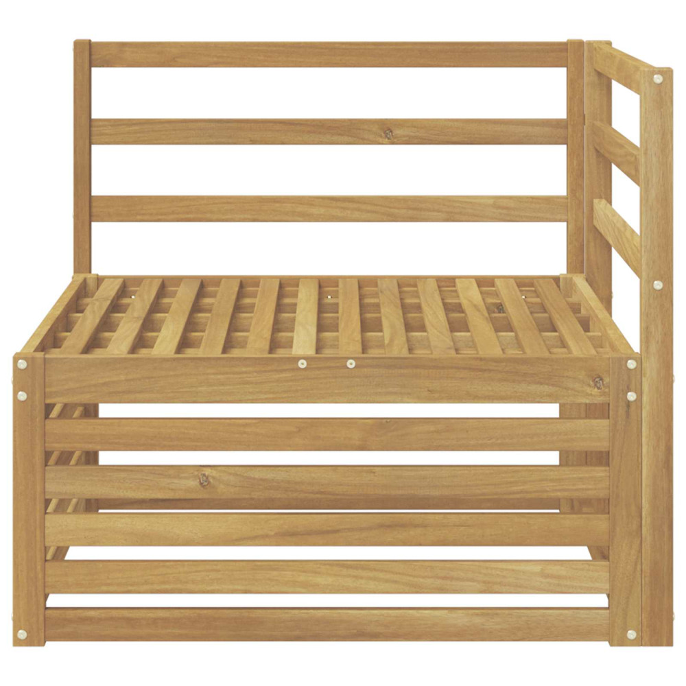Produktbild för Utehörnsoffa Massivt Akaciaträ Vit 83 x 83 x 73 cm
