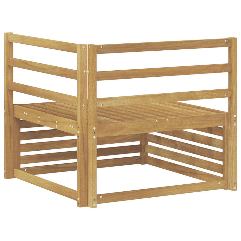 Produktbild för Utehörnsoffa Massivt Akaciaträ Vit 83 x 83 x 73 cm