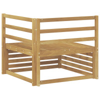 Produktbild för Utehörnsoffa Massivt Akaciaträ Vit 83 x 83 x 73 cm
