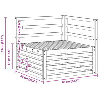 Produktbild för Utehörnsoffa Massivt Akaciaträ Vit 83 x 83 x 73 cm
