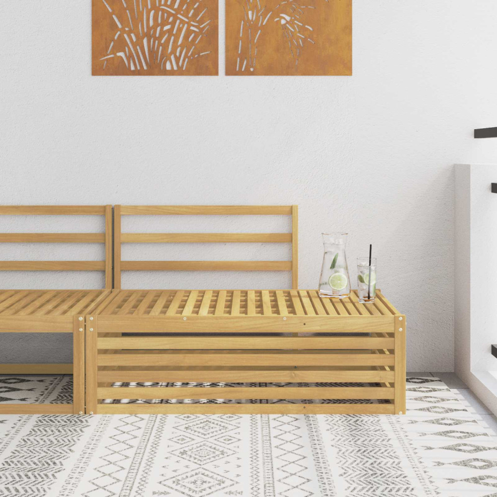 Produktbild för Utomhus modulsoffa Vit 115 x 83 x 73 cm Massivt Akaciaträ