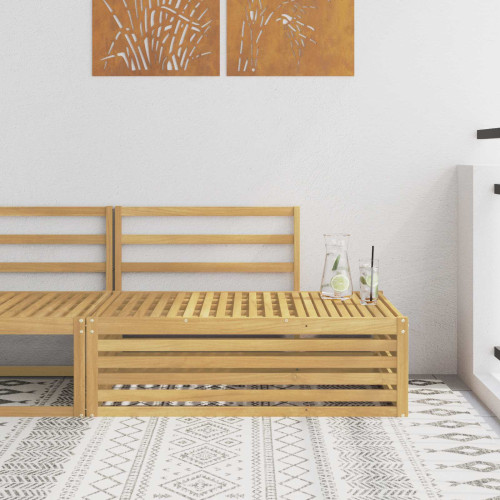 vidaXL Utomhus modulsoffa Vit 115 x 83 x 73 cm Massivt Akaciaträ