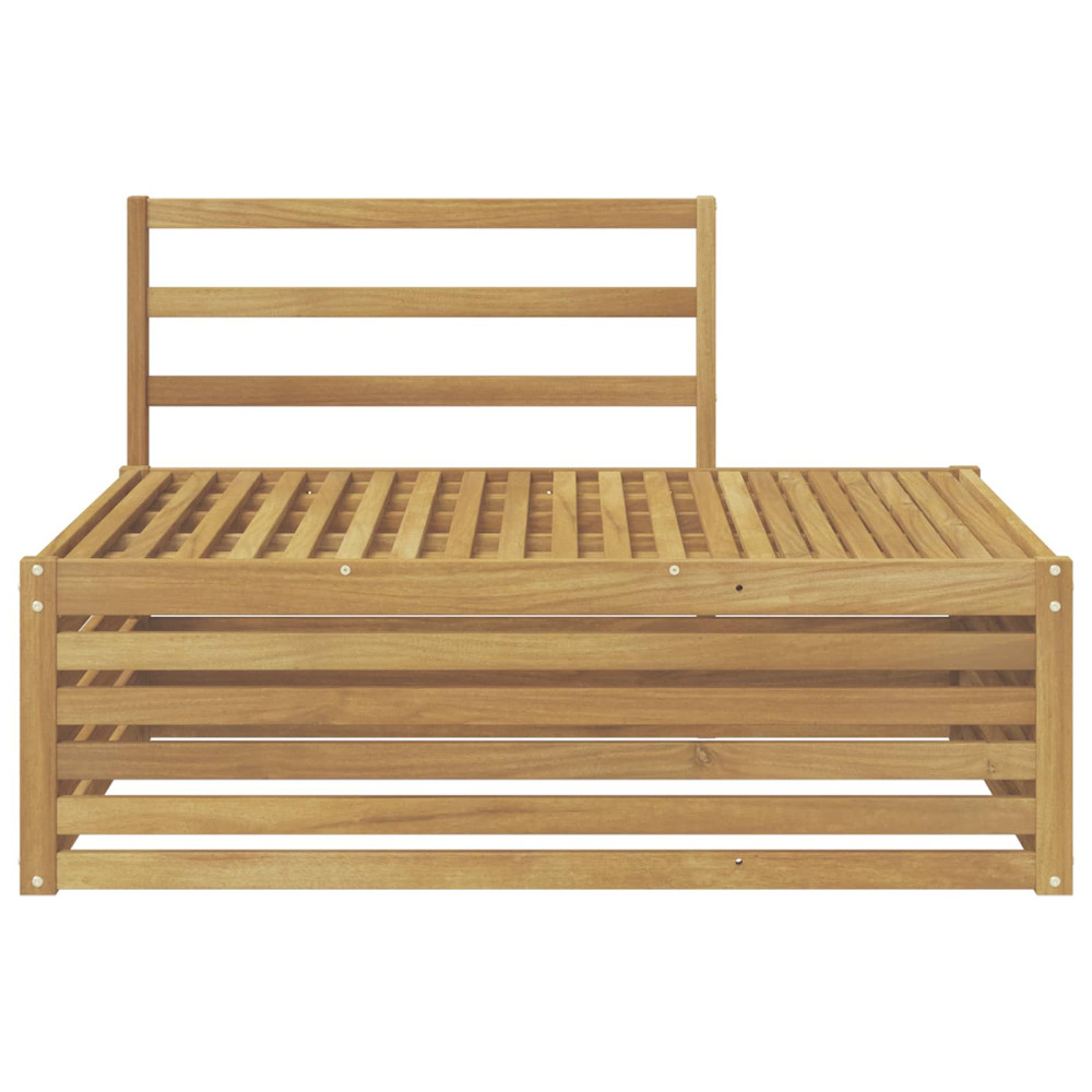 Produktbild för Utomhus modulsoffa Vit 115 x 83 x 73 cm Massivt Akaciaträ