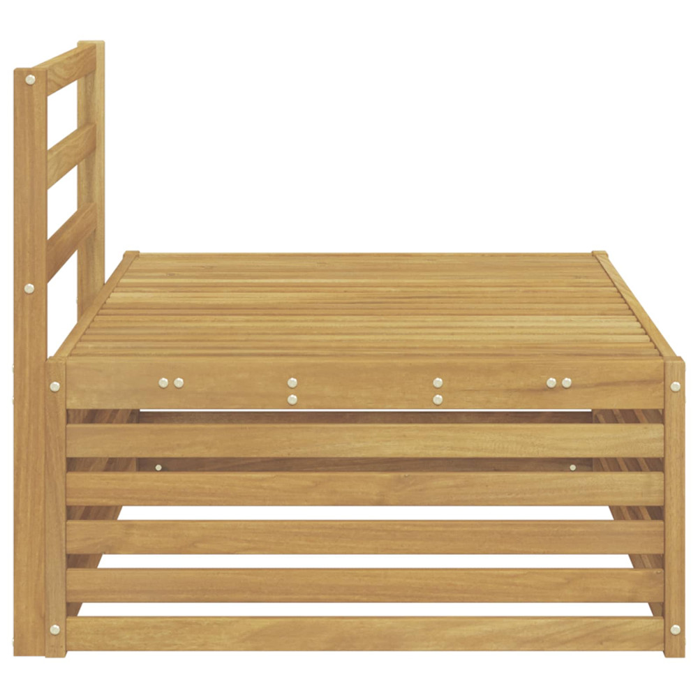 Produktbild för Utomhus modulsoffa Vit 115 x 83 x 73 cm Massivt Akaciaträ
