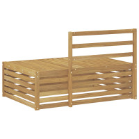 Produktbild för Utomhus modulsoffa Vit 115 x 83 x 73 cm Massivt Akaciaträ